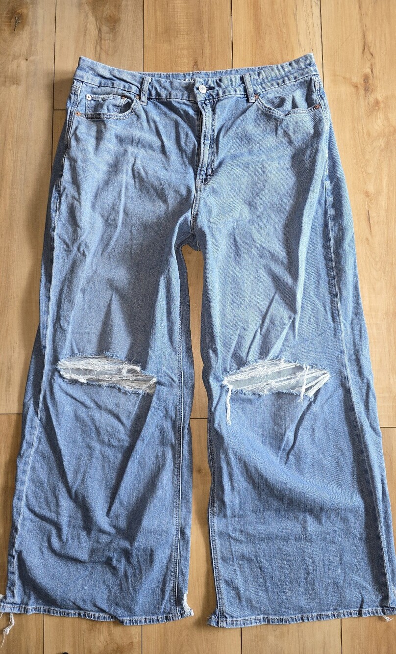 American Eagle Outfitters Curvy Super High Rise Baggy Wide Leg Jeans Sz 20